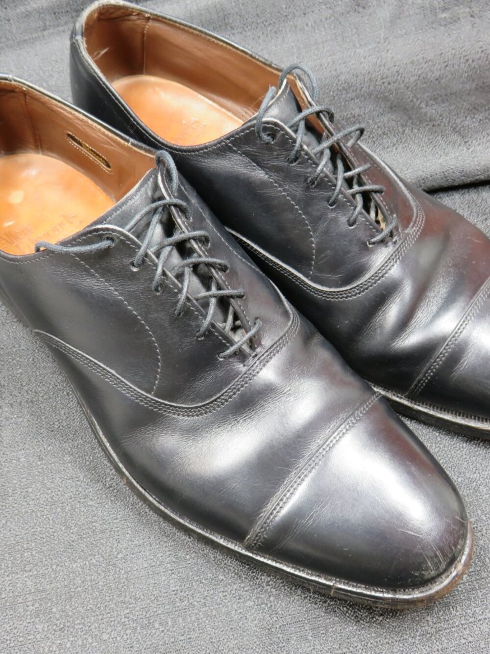 Allen Edmonds 24795 Park Avenue 5615 Black Cap Toe Derby Mens sz 9 B Oxford